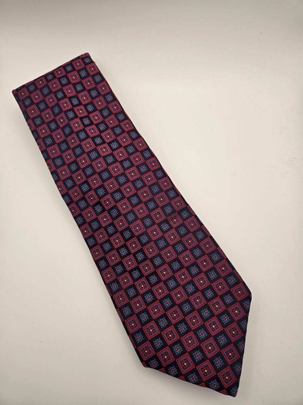 Bruno Bieas Geometric Jacquard Necktie